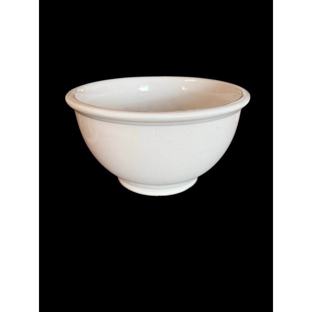 Vtg. Med White ironstone mixing bowl Unbranded 8" Diameter